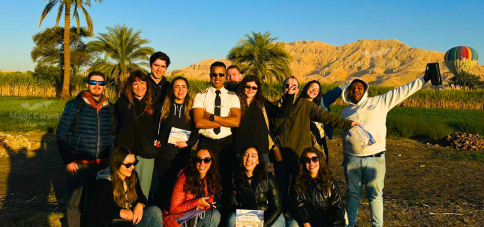 Travelers of Magic Carpet Travel at the hot air balloon ride in Luxor