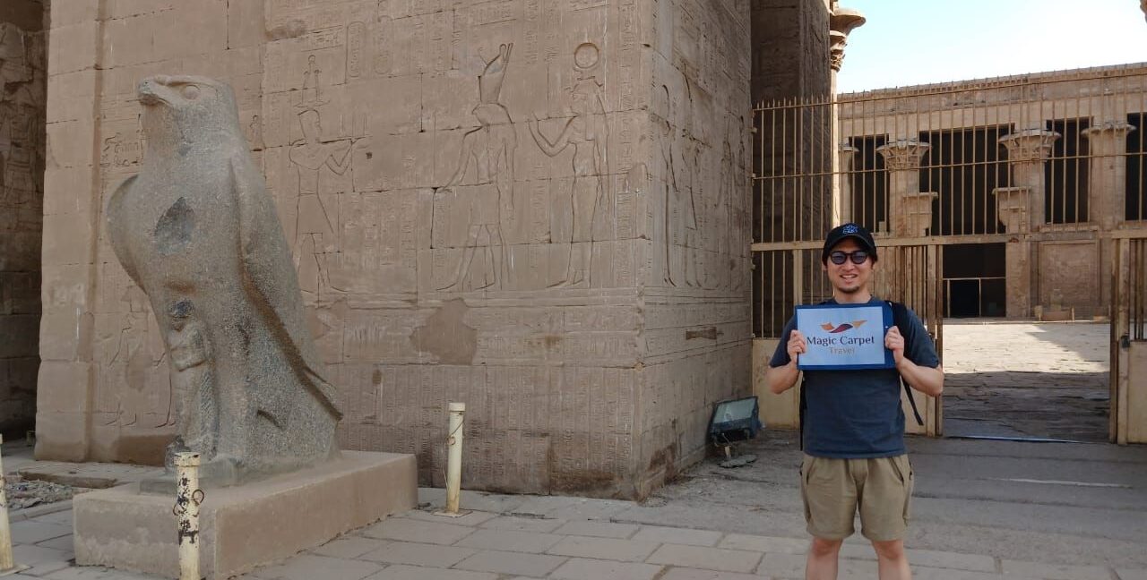 tourist at Edfu temple