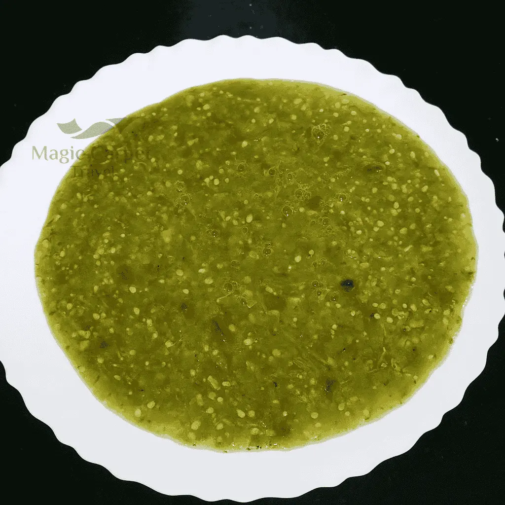 Egyptian Green Bamia stew, which is a simple version of okra, where it gets cooked in a garlic-coriander sauce.